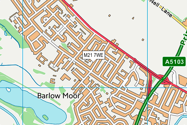 M21 7WE map - OS VectorMap District (Ordnance Survey)