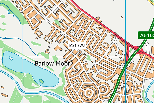 M21 7WJ map - OS VectorMap District (Ordnance Survey)