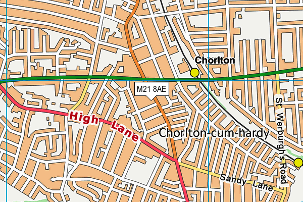 M21 8AE map - OS VectorMap District (Ordnance Survey)