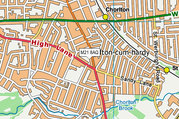 M21 8AQ map - OS VectorMap District (Ordnance Survey)