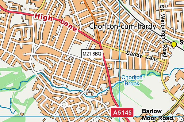 M21 8BQ map - OS VectorMap District (Ordnance Survey)