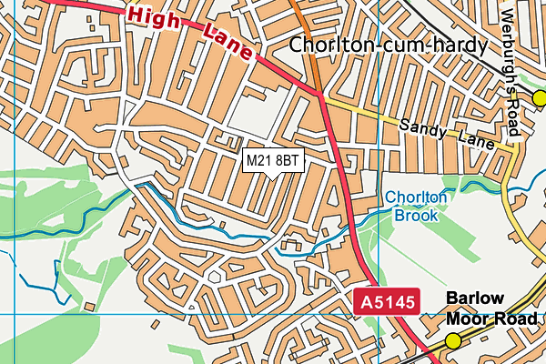 M21 8BT map - OS VectorMap District (Ordnance Survey)