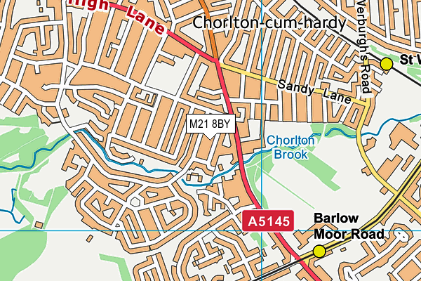 M21 8BY map - OS VectorMap District (Ordnance Survey)