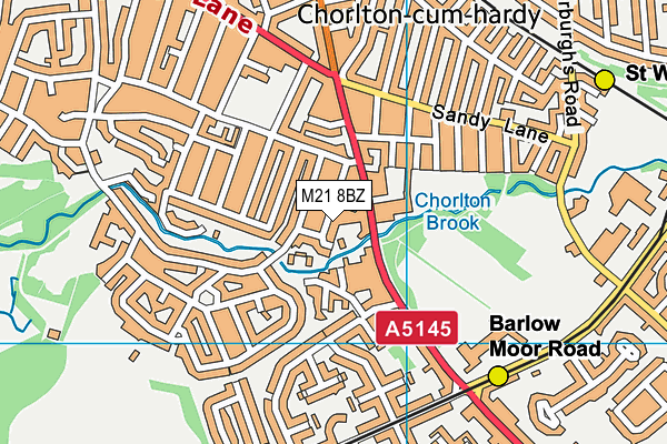 M21 8BZ map - OS VectorMap District (Ordnance Survey)