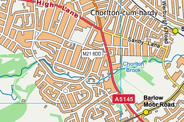 M21 8DD map - OS VectorMap District (Ordnance Survey)