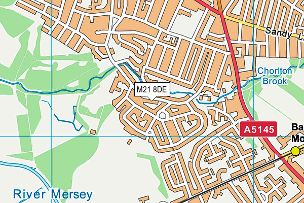 M21 8DE map - OS VectorMap District (Ordnance Survey)