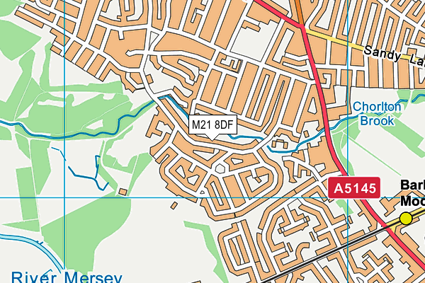 M21 8DF map - OS VectorMap District (Ordnance Survey)
