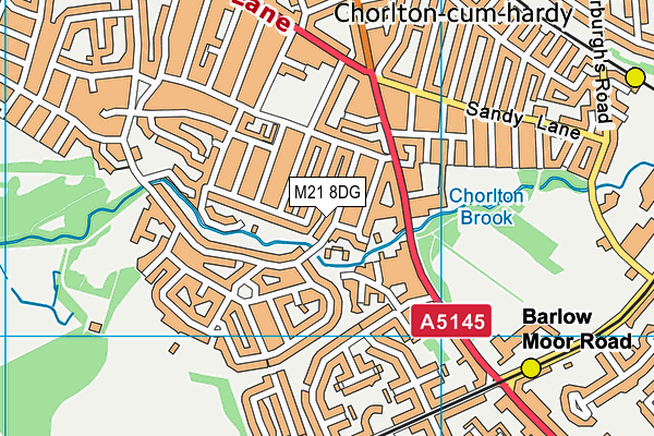 M21 8DG map - OS VectorMap District (Ordnance Survey)