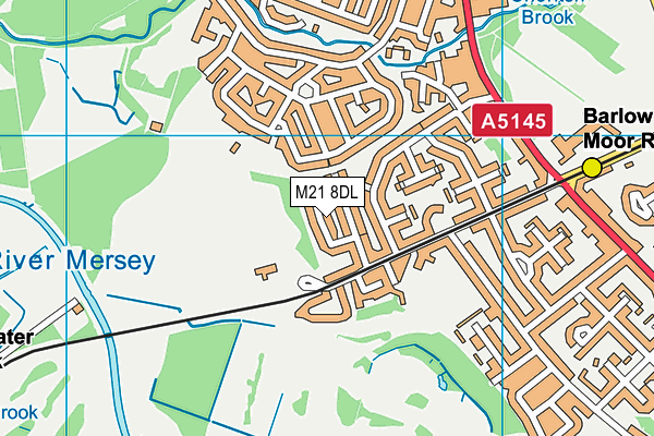 M21 8DL map - OS VectorMap District (Ordnance Survey)