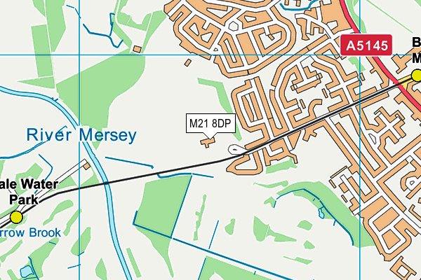 West Didsbury And Chorlton Afc map (M21 8DP) - OS VectorMap District (Ordnance Survey)