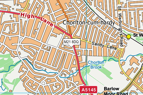 M21 8DQ map - OS VectorMap District (Ordnance Survey)