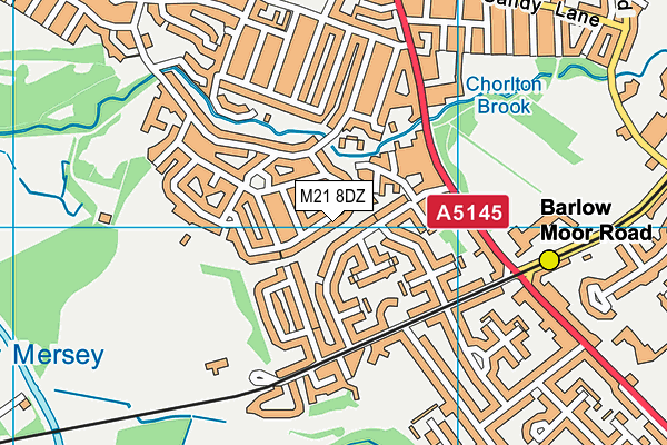 M21 8DZ map - OS VectorMap District (Ordnance Survey)