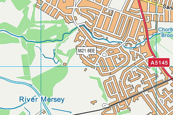 M21 8EE map - OS VectorMap District (Ordnance Survey)