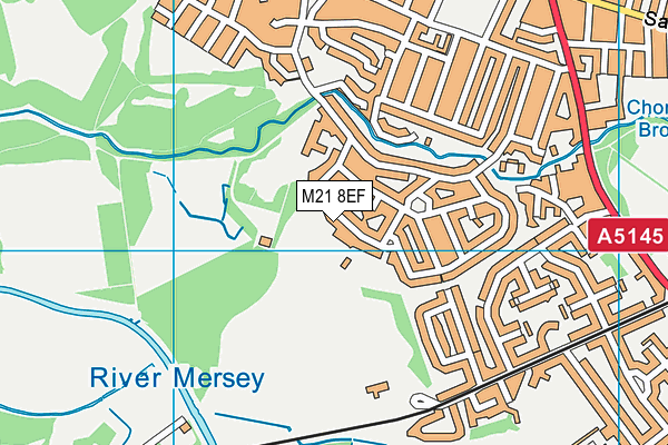 M21 8EF map - OS VectorMap District (Ordnance Survey)