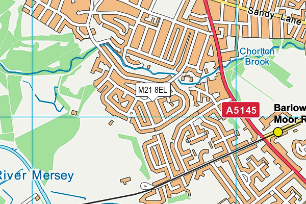 M21 8EL map - OS VectorMap District (Ordnance Survey)