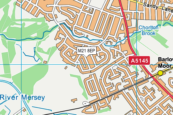 M21 8EP map - OS VectorMap District (Ordnance Survey)