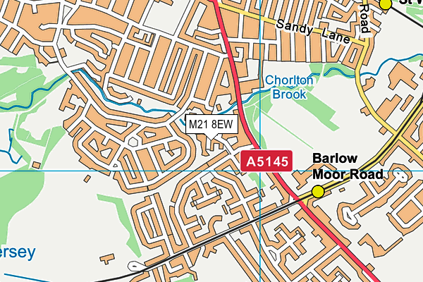 M21 8EW map - OS VectorMap District (Ordnance Survey)