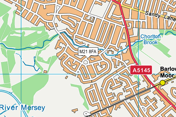 M21 8FA map - OS VectorMap District (Ordnance Survey)