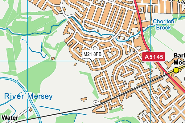 M21 8FB map - OS VectorMap District (Ordnance Survey)