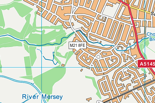 M21 8FE map - OS VectorMap District (Ordnance Survey)