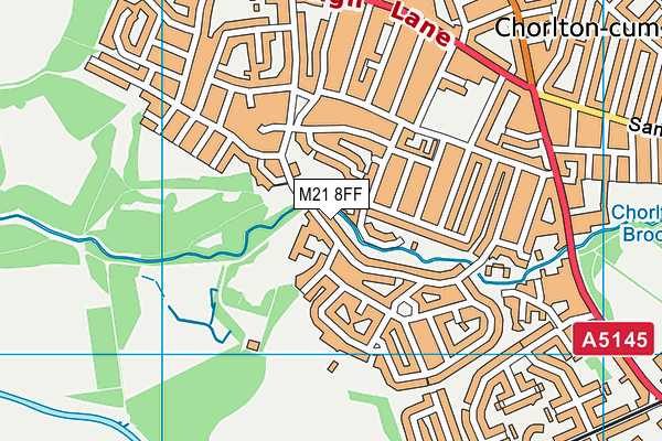 M21 8FF map - OS VectorMap District (Ordnance Survey)