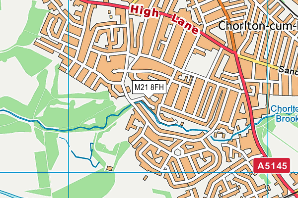 M21 8FH map - OS VectorMap District (Ordnance Survey)