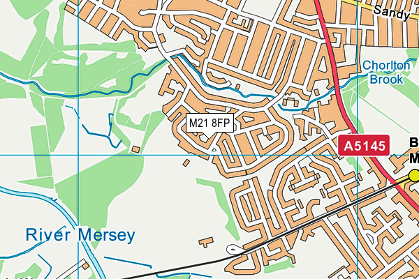 M21 8FP map - OS VectorMap District (Ordnance Survey)