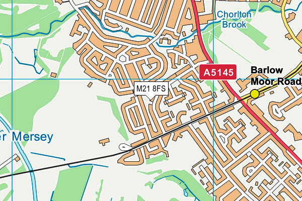 M21 8FS map - OS VectorMap District (Ordnance Survey)