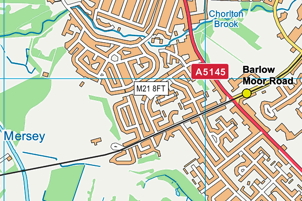 M21 8FT map - OS VectorMap District (Ordnance Survey)