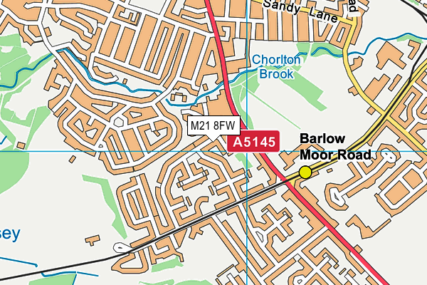 M21 8FW map - OS VectorMap District (Ordnance Survey)