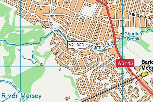 M21 8GD map - OS VectorMap District (Ordnance Survey)