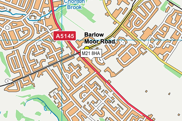 M21 8HA map - OS VectorMap District (Ordnance Survey)