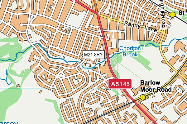 M21 8RY map - OS VectorMap District (Ordnance Survey)