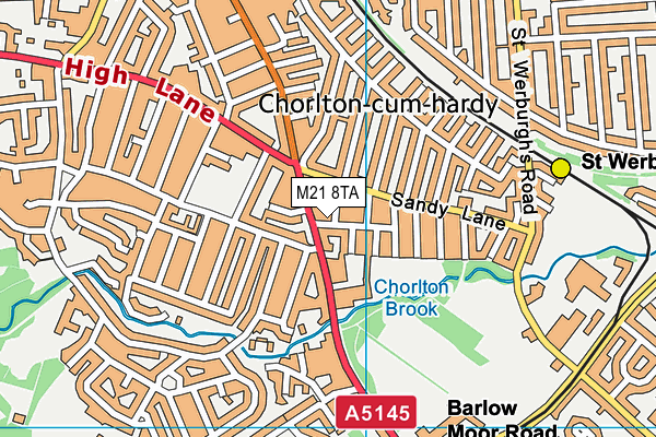 M21 8TA map - OS VectorMap District (Ordnance Survey)