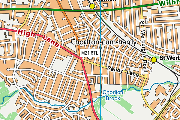 M21 8TL map - OS VectorMap District (Ordnance Survey)