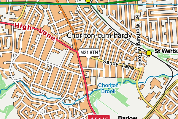 M21 8TN map - OS VectorMap District (Ordnance Survey)