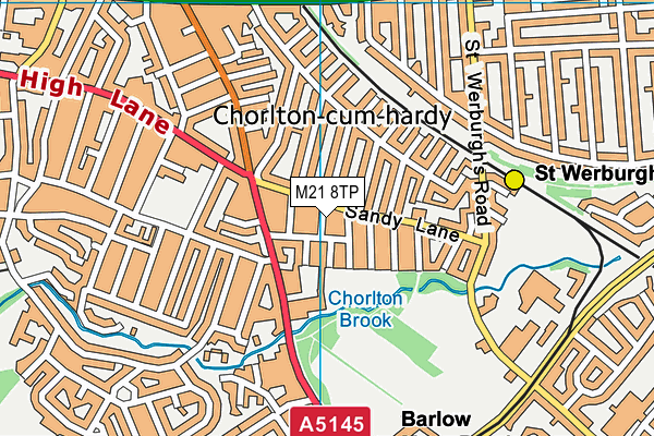 M21 8TP map - OS VectorMap District (Ordnance Survey)