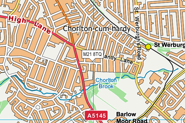 M21 8TQ map - OS VectorMap District (Ordnance Survey)