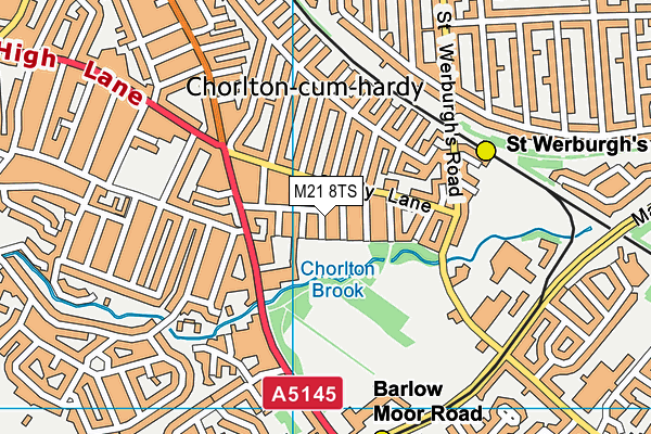 M21 8TS map - OS VectorMap District (Ordnance Survey)