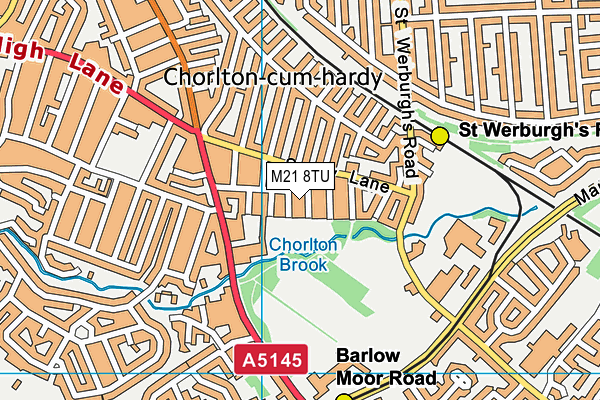 M21 8TU map - OS VectorMap District (Ordnance Survey)