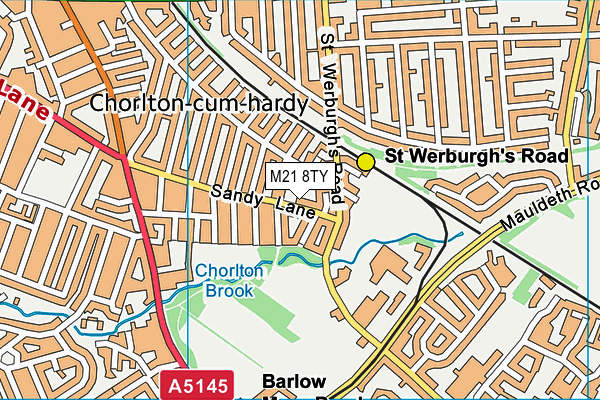 M21 8TY map - OS VectorMap District (Ordnance Survey)