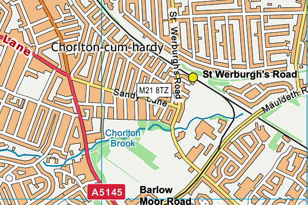 M21 8TZ map - OS VectorMap District (Ordnance Survey)