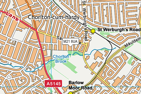 M21 8UA map - OS VectorMap District (Ordnance Survey)