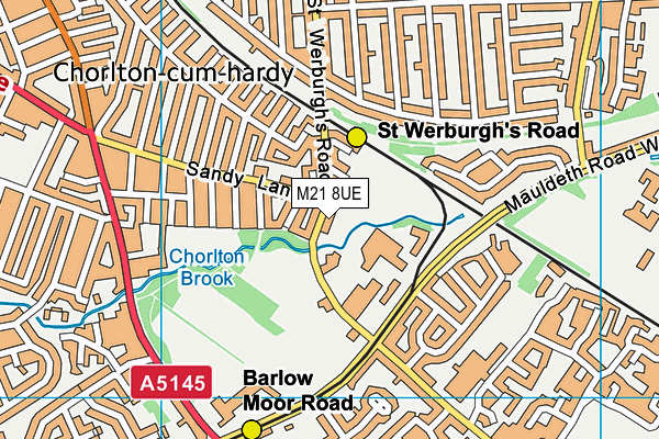 M21 8UE map - OS VectorMap District (Ordnance Survey)