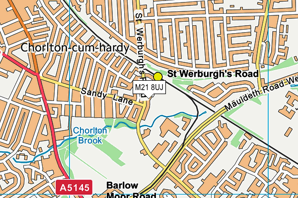 M21 8UJ map - OS VectorMap District (Ordnance Survey)