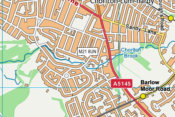 M21 8UN map - OS VectorMap District (Ordnance Survey)