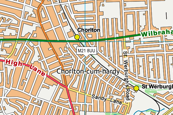 M21 8UU map - OS VectorMap District (Ordnance Survey)