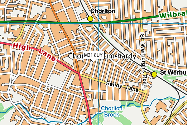 M21 8UY map - OS VectorMap District (Ordnance Survey)