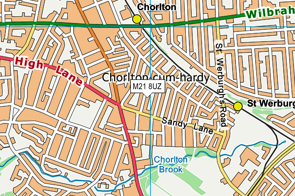 M21 8UZ map - OS VectorMap District (Ordnance Survey)