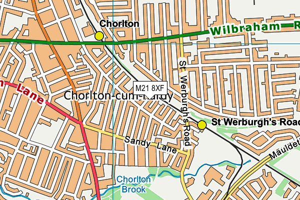 M21 8XF map - OS VectorMap District (Ordnance Survey)